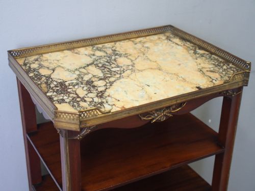 FRENCH MARBLE TOP ETAGERE - ADDITIONAL PHOTO 2