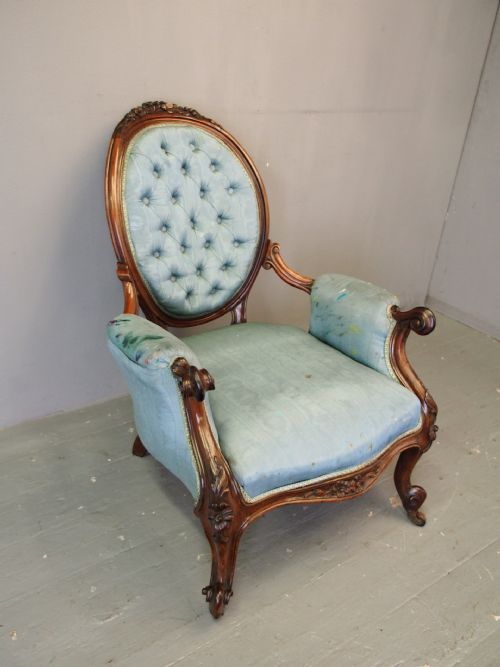 VICTORIAN ARMCHAIR FROM HOME OF ARTIST JOHN BELLANY - ADDITIONAL PHOTO 1
