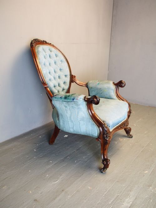VICTORIAN ARMCHAIR FROM HOME OF ARTIST JOHN BELLANY - ADDITIONAL PHOTO 3