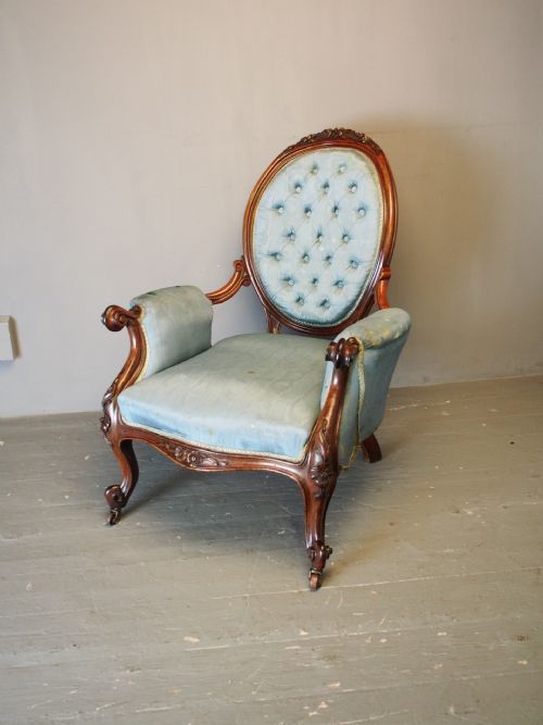 VICTORIAN ARMCHAIR FROM HOME OF ARTIST JOHN BELLANY - ADDITIONAL PHOTO 4