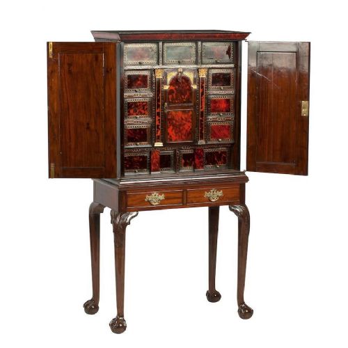 Flemish Mahogany and Tortoiseshell Cocktail Cabinet
