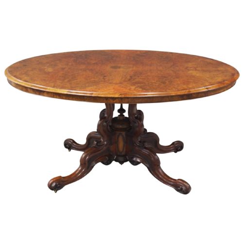 Large Victorian Burr Walnut Breakfast Table