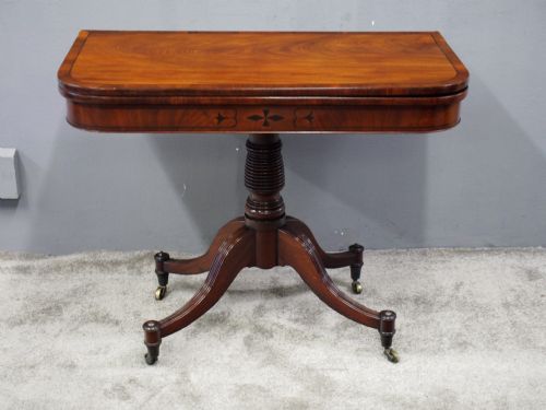 REGENCY MAHOGANY AND ROSEWOOD FOLDOVER CARD TABLE - ADDITIONAL PHOTO 3