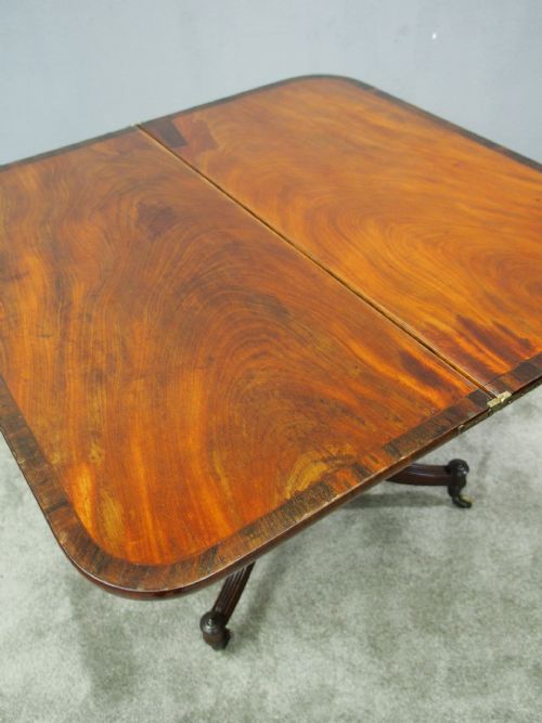REGENCY MAHOGANY AND ROSEWOOD FOLDOVER CARD TABLE - ADDITIONAL PHOTO 9