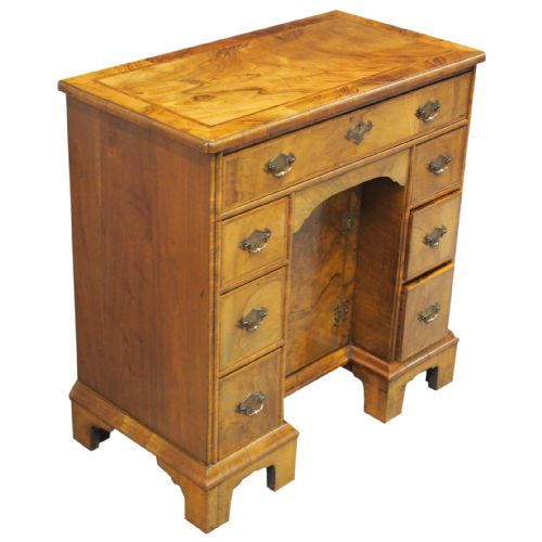 Neat George II Style Walnut Kneehole Desk