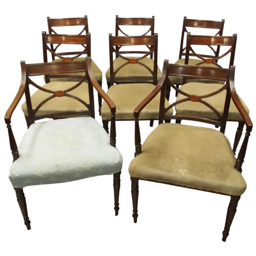 Set of 8 Regency Mahogany Dining Chairs