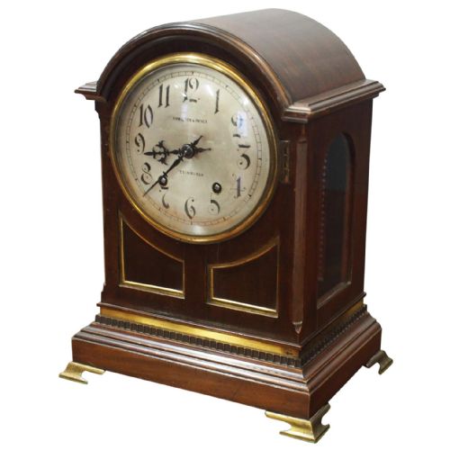 Inlaid Mahogany Mantel Clock by Hamilton & Inches