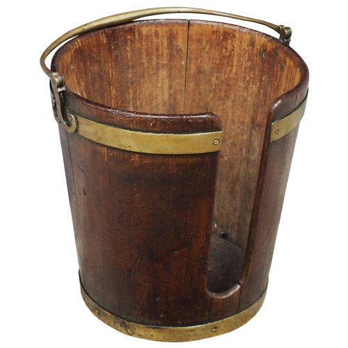 George III Mahogany and Brass Bound Plate Bucket