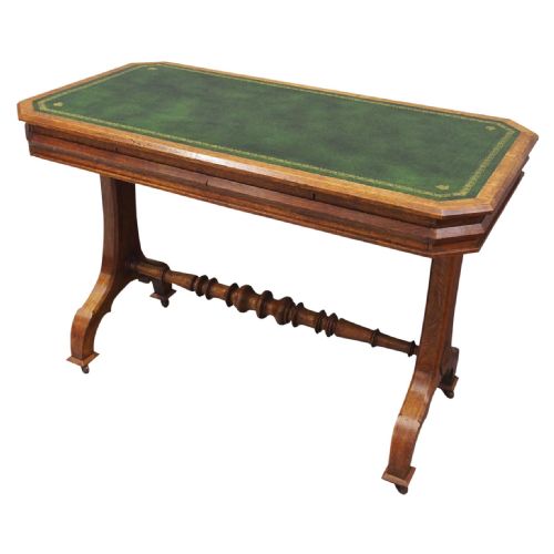 Gothic Style Oak Writing Table / Library Table