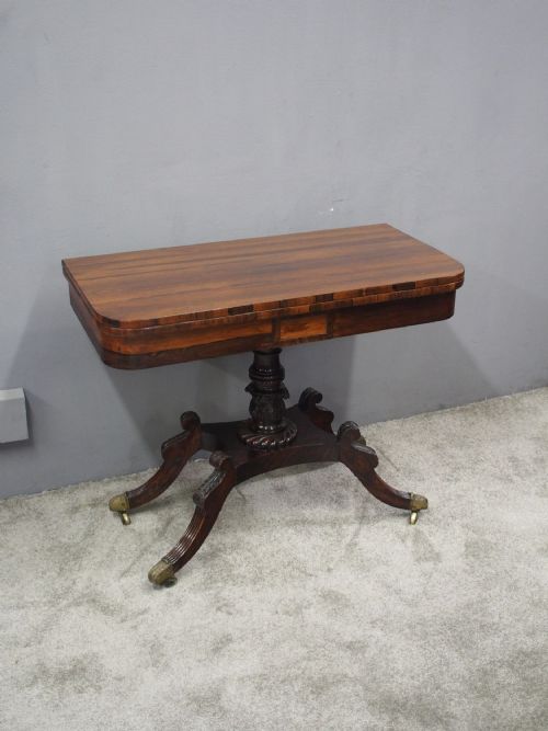 SCOTTISH REGENCY ROSEWOOD CARD TABLE - ADDITIONAL PHOTO 1