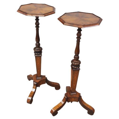 Pair of Queen Anne Style Torcheres / Candle Stands
