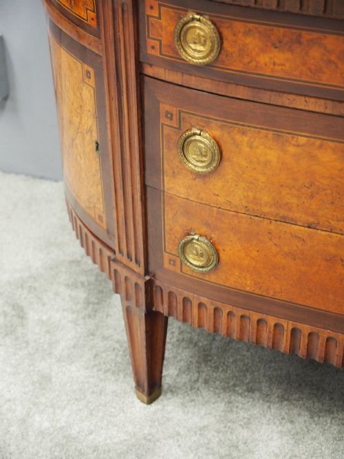 DUTCH MARBLE TOP BURR ELM COMMODE CHEST - ADDITIONAL PHOTO 3