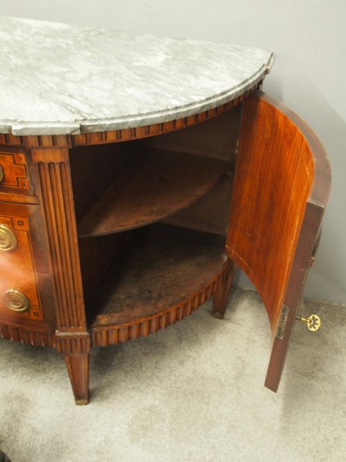 DUTCH MARBLE TOP BURR ELM COMMODE CHEST - ADDITIONAL PHOTO 5
