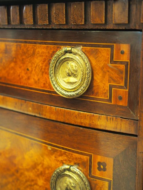 DUTCH MARBLE TOP BURR ELM COMMODE CHEST - ADDITIONAL PHOTO 7