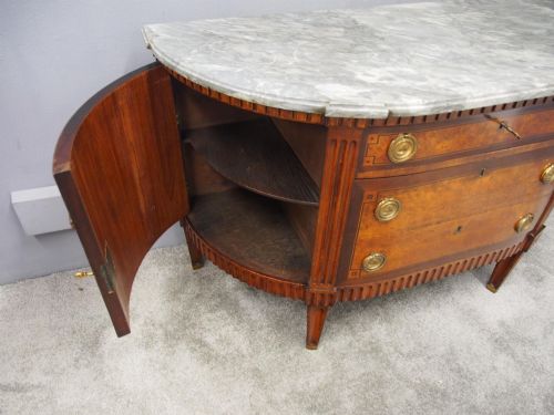 DUTCH MARBLE TOP BURR ELM COMMODE CHEST - ADDITIONAL PHOTO 9
