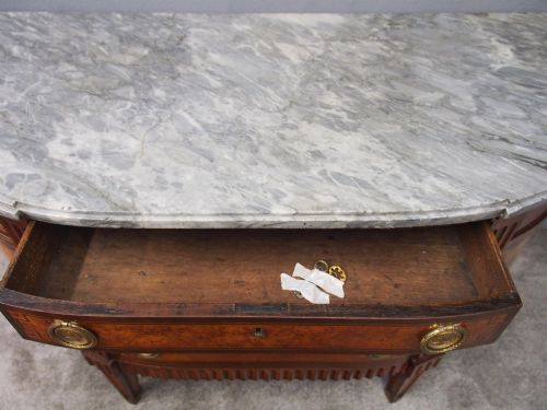 DUTCH MARBLE TOP BURR ELM COMMODE CHEST - ADDITIONAL PHOTO 10