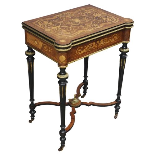 Louis XV Style French Marquetry Games / Side Table
