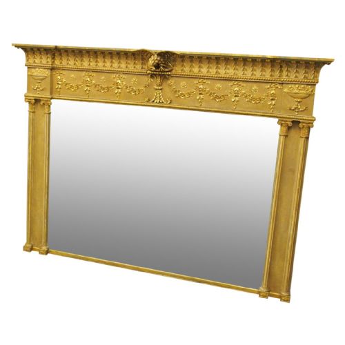 Adams Style Gilt Overmantel Mirror