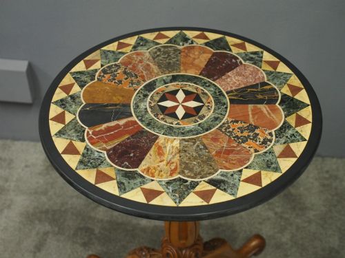 ITALIAN SPECIMEN MARBLE AND SATIN BIRCH TABLE - ADDITIONAL PHOTO 3