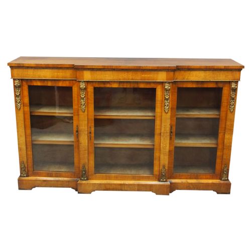 Victorian Walnut Breakfront Credenza