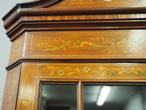 SHERATON STYLE MARQUETRY INLAID CORNER CABINET - ADDITIONAL PHOTO 5