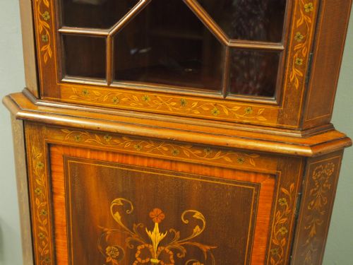 SHERATON STYLE MARQUETRY INLAID CORNER CABINET - ADDITIONAL PHOTO 7