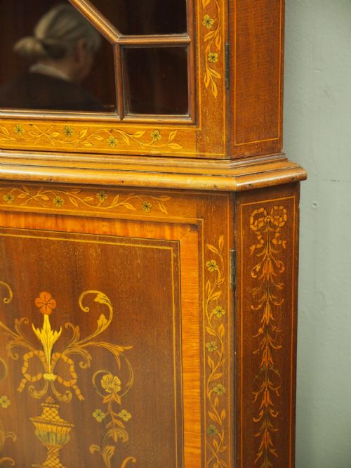 SHERATON STYLE MARQUETRY INLAID CORNER CABINET - ADDITIONAL PHOTO 11