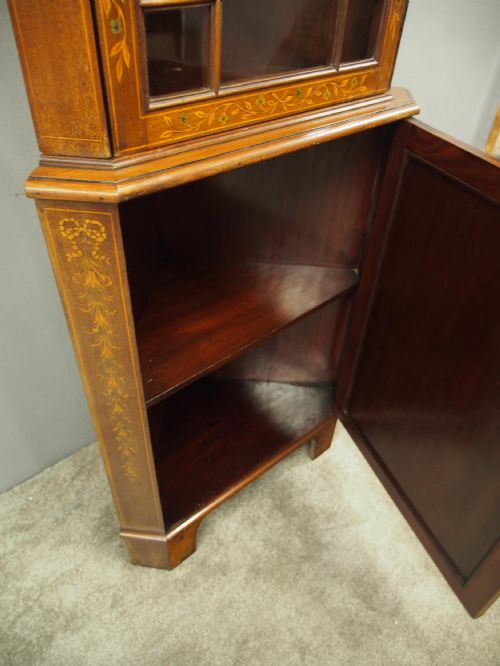 SHERATON STYLE MARQUETRY INLAID CORNER CABINET - ADDITIONAL PHOTO 13