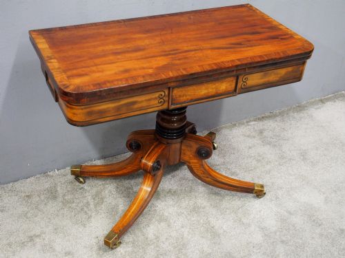REGENCY MAHOGANY AND ROSEWOOD GAMES TABLE - ADDITIONAL PHOTO 1