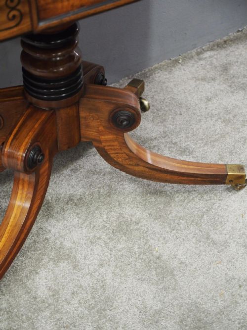 REGENCY MAHOGANY AND ROSEWOOD GAMES TABLE - ADDITIONAL PHOTO 3