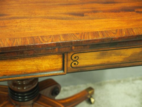 REGENCY MAHOGANY AND ROSEWOOD GAMES TABLE - ADDITIONAL PHOTO 5