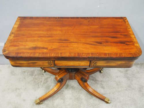 REGENCY MAHOGANY AND ROSEWOOD GAMES TABLE - ADDITIONAL PHOTO 6