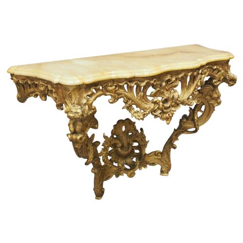 George III Gilded Wood and Marble Console Table