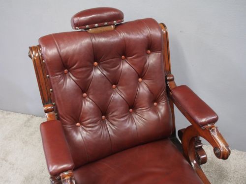 WILLIAM IV MAHOGANY AND BURGUNDY LEATHER ARMCHAIR - ADDITIONAL PHOTO 2