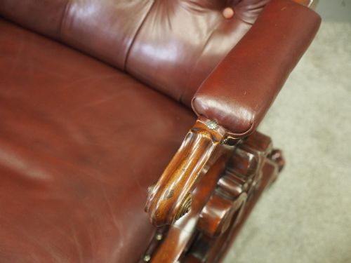 WILLIAM IV MAHOGANY AND BURGUNDY LEATHER ARMCHAIR - ADDITIONAL PHOTO 10
