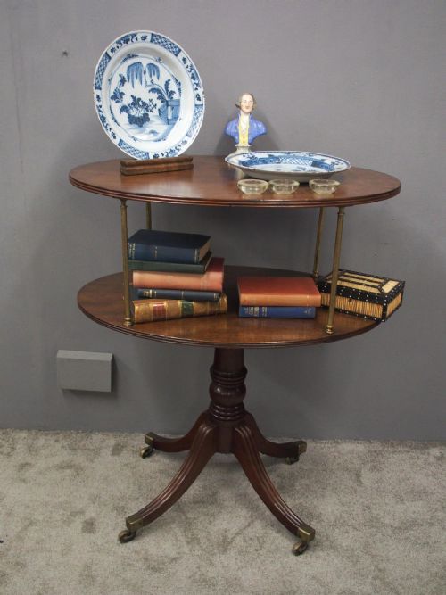 GEORGE IV MAHOGANY OVAL DUMBWAITER - ADDITIONAL PHOTO 1