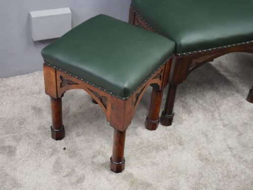 SUITE OF 3 LATE 19TH CENTURY GOTHIC STOOLS - ADDITIONAL PHOTO 3