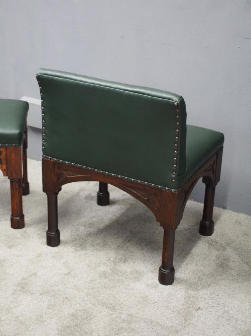 SUITE OF 3 LATE 19TH CENTURY GOTHIC STOOLS - ADDITIONAL PHOTO 7