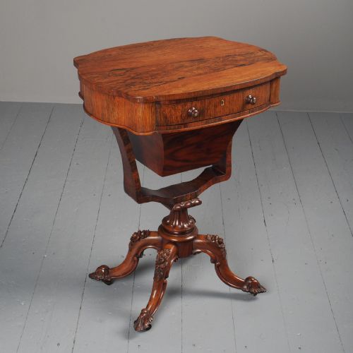 Victorian Rosewood Work Table / Occasional Table