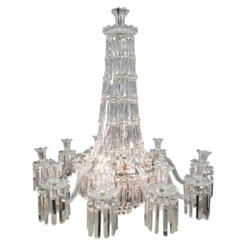 19th Century Crystal Tent and Waterfall Chandelier