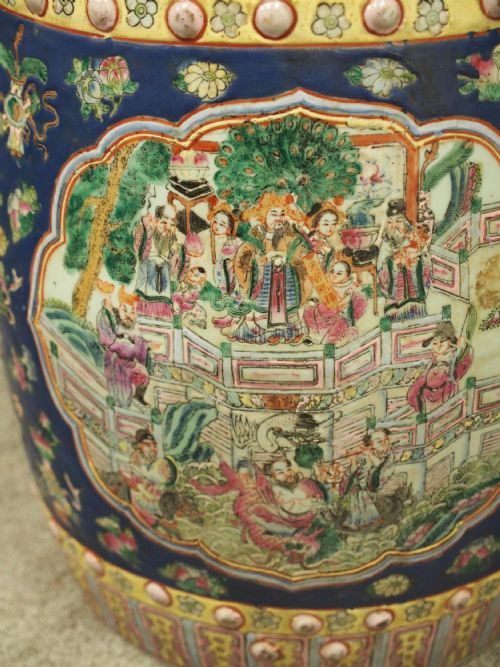 PAIR OF CHINESE QING DYNASTY PAINTED BARRELS SEATS - ADDITIONAL PHOTO 7