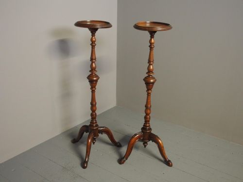 PAIR OF VICTORIAN MAHOGANY TORCHERES - ADDITIONAL PHOTO 1
