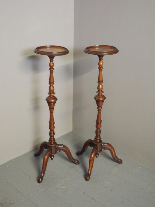 PAIR OF VICTORIAN MAHOGANY TORCHERES - ADDITIONAL PHOTO 2