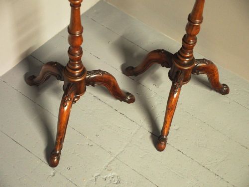 PAIR OF VICTORIAN MAHOGANY TORCHERES - ADDITIONAL PHOTO 4