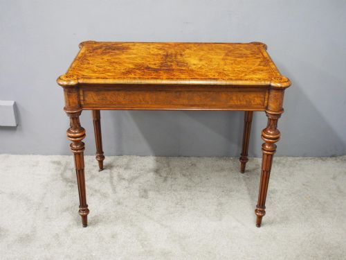 VICTORIAN INLAID BURR WALNUT GAMES TABLE - ADDITIONAL PHOTO 1