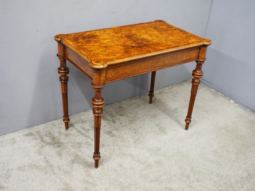 VICTORIAN INLAID BURR WALNUT GAMES TABLE - ADDITIONAL PHOTO 2