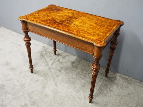 VICTORIAN INLAID BURR WALNUT GAMES TABLE - ADDITIONAL PHOTO 3