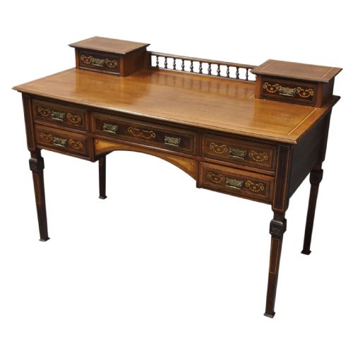 Sheraton Style Inlaid Mahogany Desk