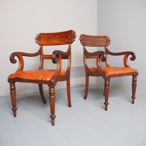 Pair of George IV Mahogany Armchairs