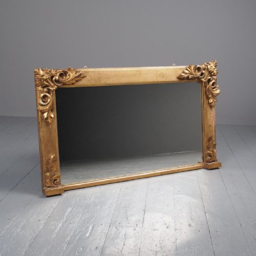 Victorian Hand-carved Giltwood Overmantel Mirror